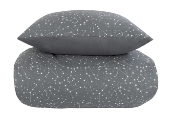 Tweepersoons beddengoed 200x200 cm - Zodiac grey - Sterrenbeeld - Dekbedovertrek van 100% katoen - Borg Living