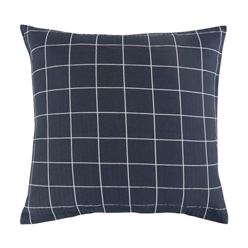 Kussensloop 60x63 cm - Blue Check - Blauw - Seersucker