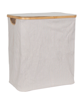 Wasmand - 60x54x33 cm - Beige en witte wasmand met indeling