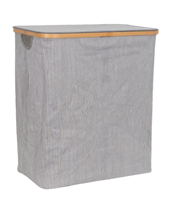 Wasmand - 60x54x33 cm - Grijze en witte wasmand met vakverdeling