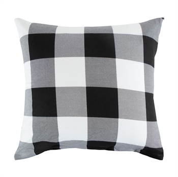 Kussensloop 60x63 cm - Check zwart - 100% katoen flanel - By Night hoofdkussensloop