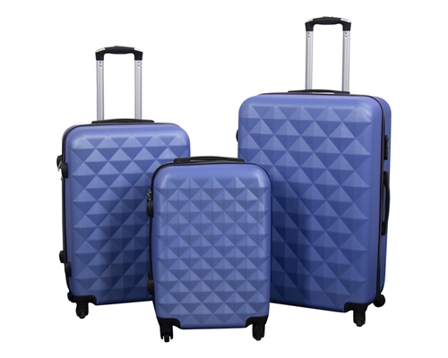 Koffers - Set van 3 stuks - Exclusief hardcase kofferset aanbod - Diamantblauw