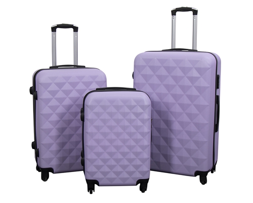 Koffers - Set van 3 stuks - Exclusieve aanbieding voor hardcase kofferset - Diamant paars