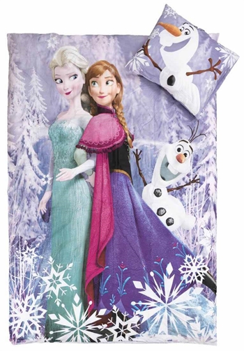 Frozen beddengoed - 150x210 cm - Anna, Elsa & Olaf - Dekbedovertrek met 2 in 1 design - 100% Katoen