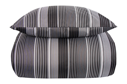 Beddengoed voor tweepersoons dekbed 200x200 cm - Stripe zwart beddengoedset - In Style beddengoed in microvezel