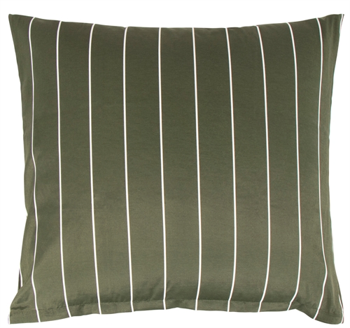 Kussensloop 60x63 cm - groen gestreepte kussensloop in polycotton - Borg Living