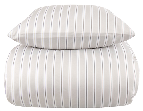 Beddengoed kingsize - 240x220 cm - 100% zacht katoen satijn - Stripe grey - By Night beddenset