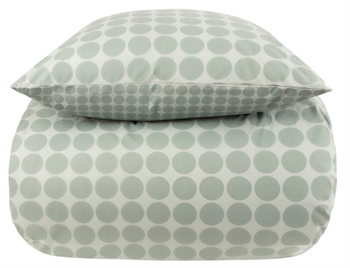 Beddengoed 140x220 cm - Circle groen - Gestippeld beddengoed - 100% Katoen - Borg Living beddengoedset