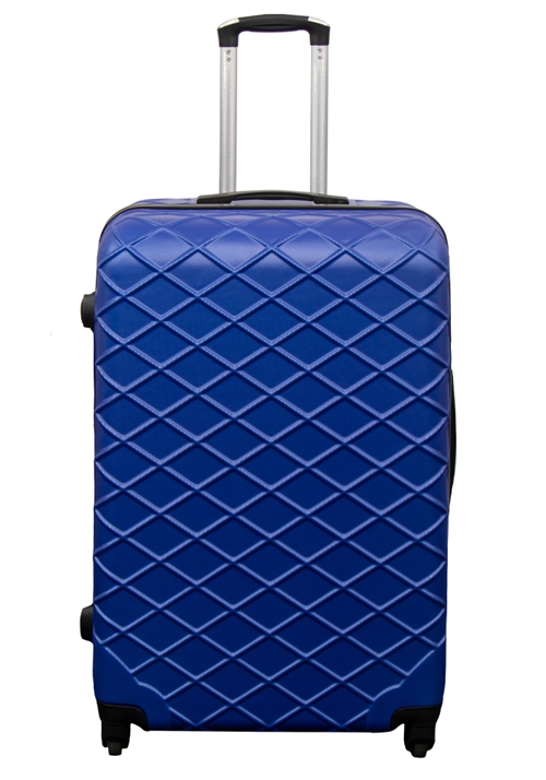 Grote koffer - Gestreept blauw - Hardcase koffer - Exclusieve reiskoffer