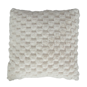 Sierkussen - 45x45 cm - Wit - fake fur bankkussen - Exclusieve wafelstructuur - Nordstrand Home