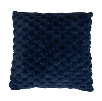 Sierkussen - 45x45 cm - Blauw - Fake fur bankkussen - Exclusieve wafelstructuur - Nordstrand Home