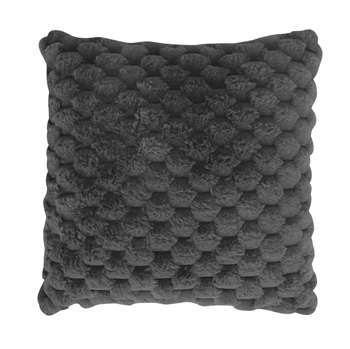 Sierkussen - 45x45 cm - Grijs - Fake fur bankkussen - Exclusieve wafelstructuur - Nordstrand Home