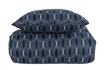 Beddengoed 140x220 cm - Wave blauw beddengoedset - IN Style beddengoed in microvezel