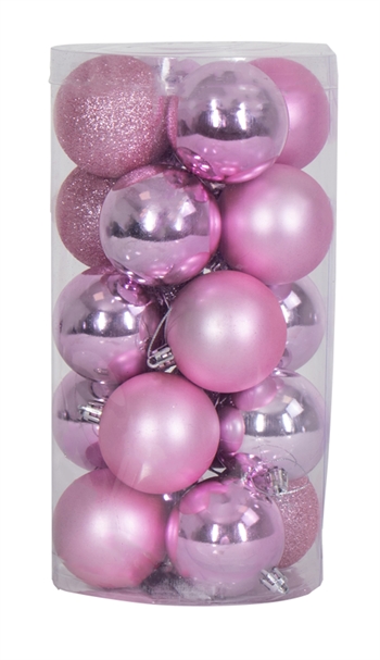 Kerstballen - 20 stuks Roze - 6 cm diameter - Mooie kerstboomversiering