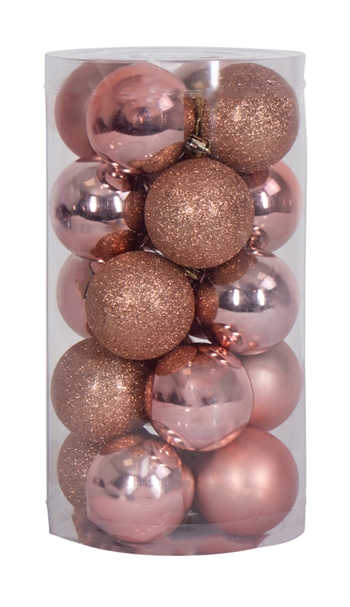 Kerstballen - 20 stuks roségoud - 6 cm in diameter - Mooie kerstboomversiering