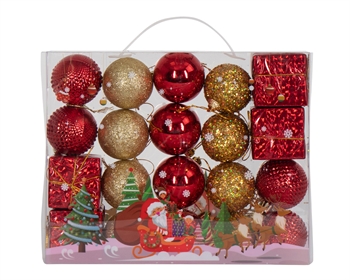 Kerstballen - 20 st. Rood en goudkleurig - 5 cm doorsnede - Prachtige kerstboomdecoratie en cadeaus