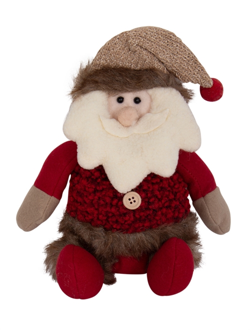 Kerstman met witte baard en gebreide trui - 30cm - Kerstman - Perfecte kerstdecoratie voor in huis