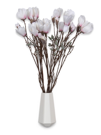 Magnoliatakken - 89 cm - Mooie kunsttak met witte en roze bloemen - Decoratie voor in huis