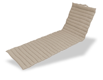 Strandmatras - 60x180x4 cm - Beige canvas hoes - Praktische ligmat voor onderweg.