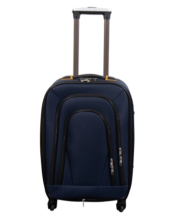 Handbagagekoffer - Softcase - Stevig nylon - Blauwe trolleykoffer