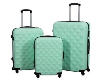 Koffer aanbieding - Set van 3 stuks. - Exclusieve hardcase kofferset aanbieding - Diamant Turkoois