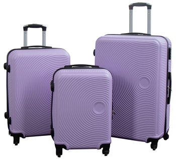 Koffers - Set van 3 - Exclusieve hardcase kofferset aanbieding - Lichtpaarse cirkels