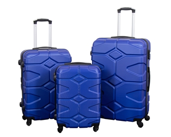 Kofferset - 3 stuks - Hardcase reiskoffers - Militaire Blauw - Lichtgewicht koffers