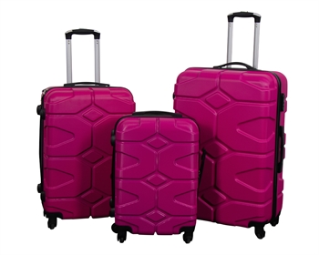 Kofferset - 3 stuks - Hardcase reiskoffers - Military Roze - Lichtgewicht koffers