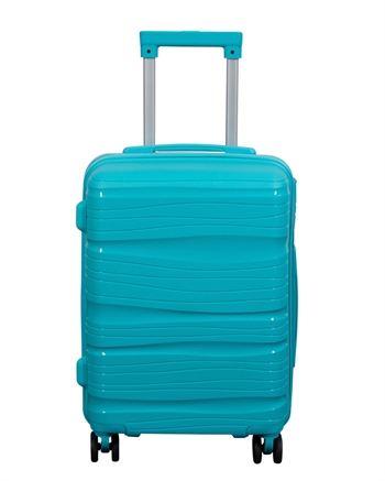 Handbagage koffer - Lichtgewicht koffer - Polypropyleen - grootte klein - Waves - Turquoise trolley