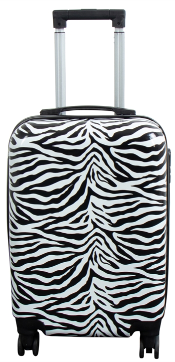 Handbagage koffer - Hardcase lichtgewicht koffer - Trolley met motief - Zebra