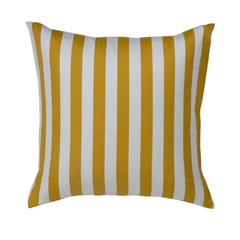 Kussensloop 60x63 cm - Zacht katoen satijn - Nordic Stripe - Geel en wit