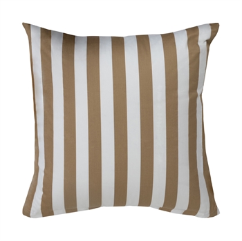 Kussensloop 60x63 cm - Zacht katoen satijn - Nordic Stripe - Zand en wit