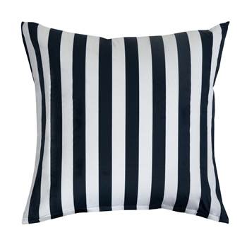 Kussensloop 60x63 cm - Zacht katoen satijn - Nordic Stripe - Donkerblauw en wit