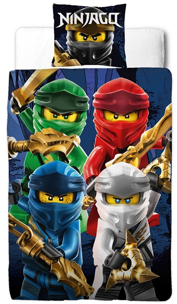 Ninjago beddengoed - 140x200 cm - LEGO Ninjago Ninja\'s - 2-in-1 Beddengoedset - 100% fijngeweven katoen