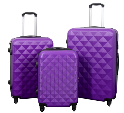 Koffer aanbieding - Set van 3 stuks. - Exclusieve aanbieding voor hardcase kofferset - Diamant paars