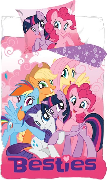 My Little Pony beddengoed - 150x210 cm - MLP Besties - 2-in-1 ontwerp - 100% katoenen beddengoedset