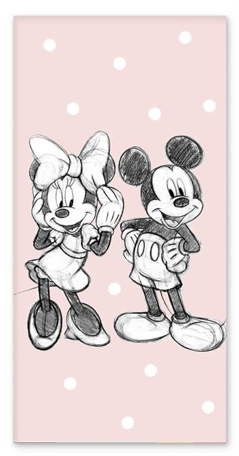 Badhanddoek - 70x140 cm - Mickey en Minnie - 100% katoen