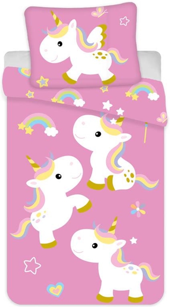 Eenhoorn beddengoed - 140x200 cm - Unicorn kinderbeddengoed - 2 in 1 design - Beddenset van 100% katoen