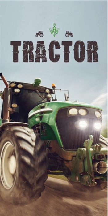 Badhanddoek - Tractor - 70x140 cm - 100% katoen