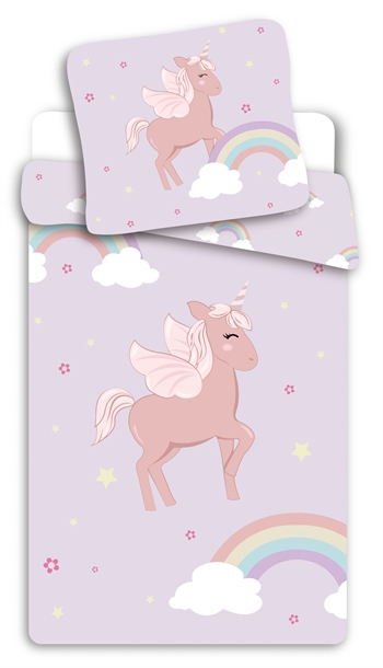 Junior beddengoed 100x140 cm - Unicorn - Bedset met eenhoorn - 2 in 1 design - 100% katoen