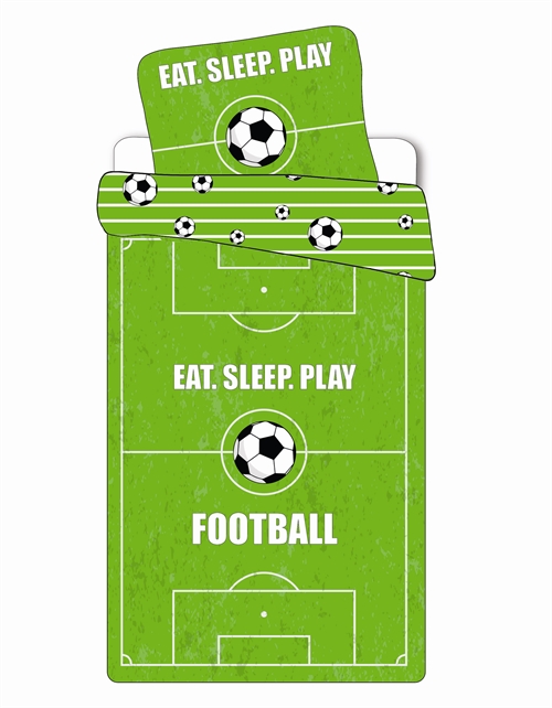 Voetbal beddengoed - 140x200 cm - Voetbalveld - Dekbedovertrek met 2 designs - 100% katoenen beddengoed