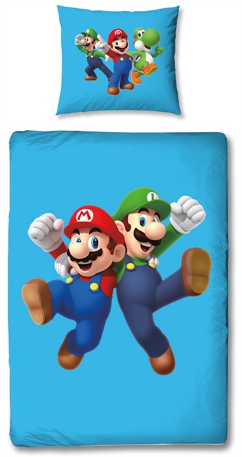 Super Mario beddengoed - 140x200 cm - Omkeerbaar dekbedovertrek - 100% katoenen beddenset