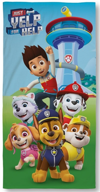 Paw Patrol handdoek - 70x140 cm - 100% katoen - Zachte badhanddoek met het Paw Patrol team