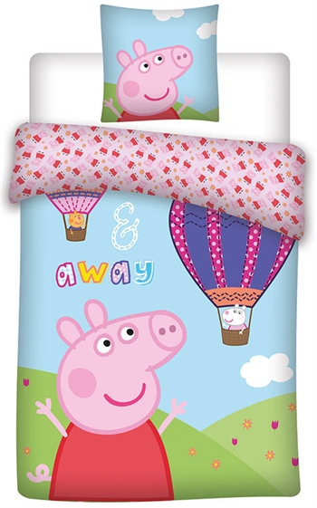 Peppa Pig beddengoed 100x140 cm - Peppa Pig junior beddengoedset - Ballon - 100% katoen