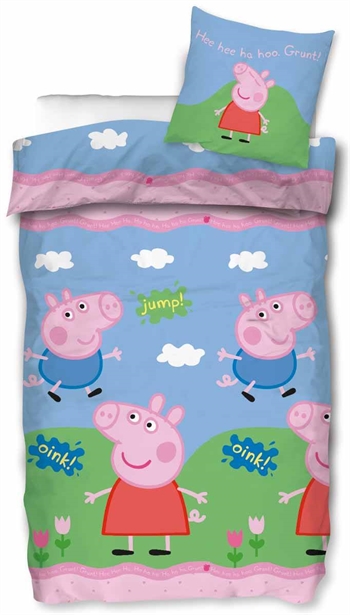 Junior beddengoed - 100x140 cm - Peppa Pig & George Pig - 100% katoen beddengoedset