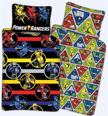 Power Rangers beddengoed 100x140 cm - Power Rangers junior beddengoed - 2-in-1 design - 100% katoen