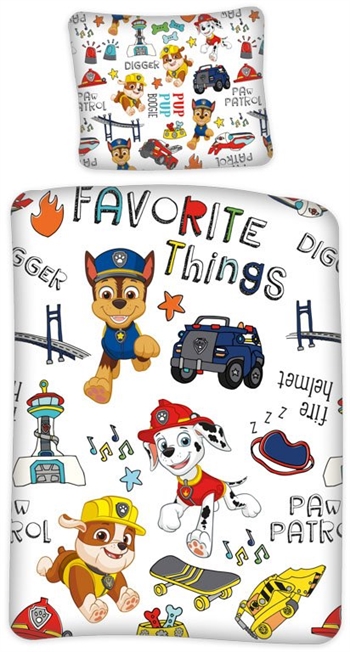 Beddengoed 150x210 cm - Paw Patrol beddengoed - Favoriete dingen - 2 in 1 ontwerp - 100% katoen beddengoedset