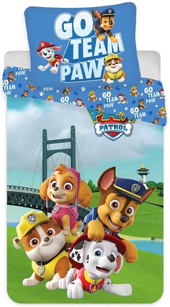 Paw Patrol junior beddengoed 100x140 cm - Go team Paw - 2-in-1 ontwerp - 100% katoen