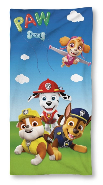 Paw Patrol handdoek - 70x140 cm - 100% Katoen - Zacht badhanddoek met Rubble, Skye, Chase en Marshall