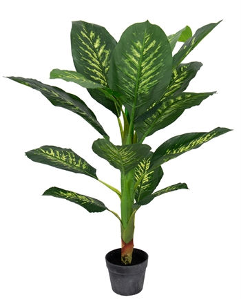 Kunstplant 90 cm hoog - Dieffenbachia Tropic Snow met prachtige grote bladeren